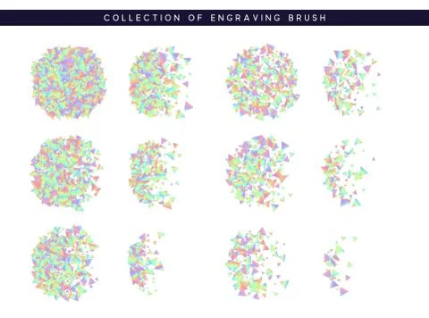 Set of brush stipple hologram pattern for design Stock Illustration