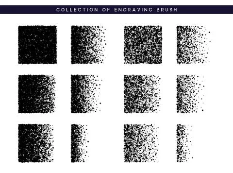 Set Brush stipple pattern for design. Dots black texture 스톡 일러스트
