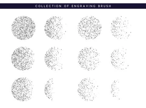 Set Brush stipple pattern for design. Dots texture Stock Illustration