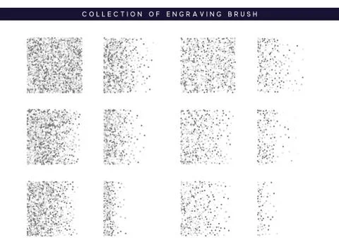 Set Brush stipple pattern for design. Dots texture Stock Illustration