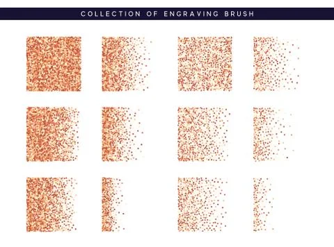 Set of brush stipple red pattern for design. Dot texture. イラスト素材