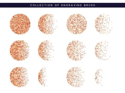 Set of brush stipple red pattern for design. Dot texture. Stock Illustration