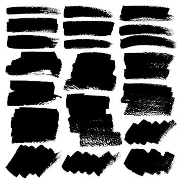 Set of brush stroke, Black ink grunge brush strokes. Vector illustration. Stock Illustration