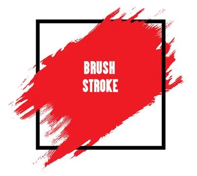 Set of brush stroke frame red black white yellow color with square frame Stock Illustration