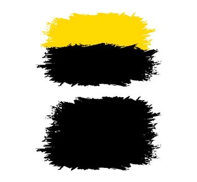 Set of brush stroke frame red black white yellow color with square frame Stock-Illustration