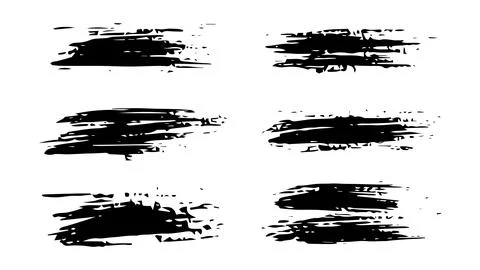 Set of brush strokes of different shapes, set of strokes for text Illustrazione stock