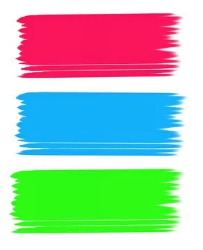 Set of brush strokes isolated on white background. Collection of colored brush Stock Illustration
