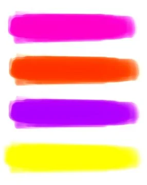 Set of brush strokes isolated on white background. Collection of colored brush Stock Illustration