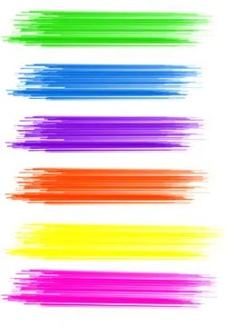 Set of brush strokes isolated on white background. Collection of colored brush Illustrazione stock