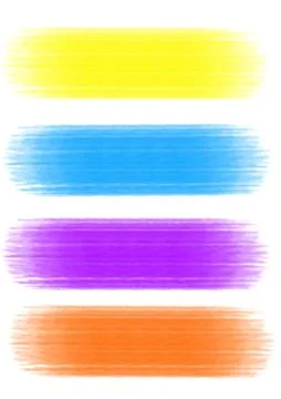 Set of brush strokes isolated on white background. Collection of colored brush Stock Illustration