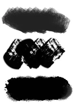 Set of brush strokes on white background. Collection of black brush strokes. Stock Illustration