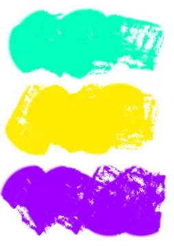 Set of brush strokes on white background. Collection of colored brush strokes. Stock Illustration