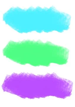 Set of brush strokes on white background. Collection of colored brush strokes. Stock Illustration