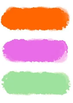 Set of brush strokes on white background. Collection of colored brush strokes Stock Illustration