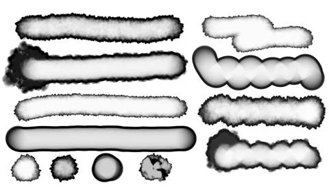 Set of brush strokes on white background. Collection of black brush strokes. Stock Illustration