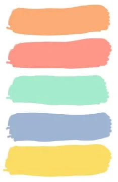 Set of brush strokes on white background. Collection of colored brush strokes Stock Illustration