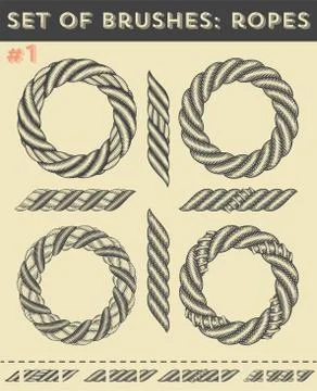 Set of brushes #1: Ropes Stock Illustration