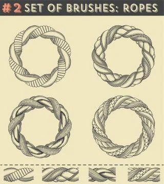 Set of brushes #2: Ropes Stock Illustration