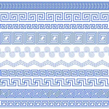 Set of brushes to create the Greek Meander patterns.Greek traditional borders Stockillustratie