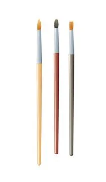 Set of brushes different softness. Cartoon style. Object isolated on white ba Stock Illustration