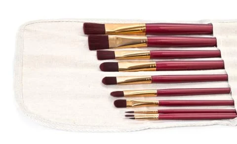 Set of brushes for drawing on a white background Stock Photos