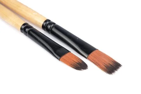 Set of brushes isolated on white background Stock Photos