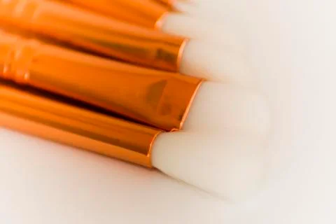Set of brushes for makeup  on white background Stock Photos