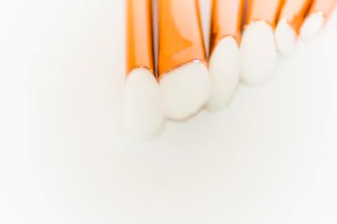 Set of brushes for makeup  on white background 스톡 사진