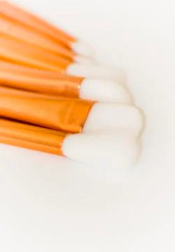 Set of brushes for makeup  on white background Stock Photos