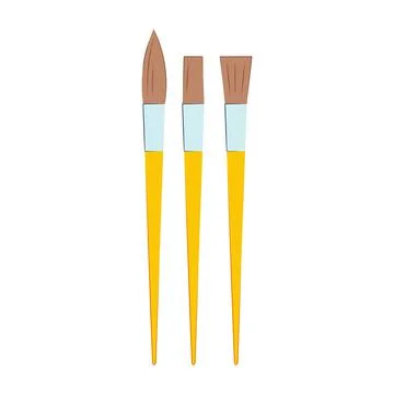 A set of brushes for painting. Vector flat illustration. Stock Illustration