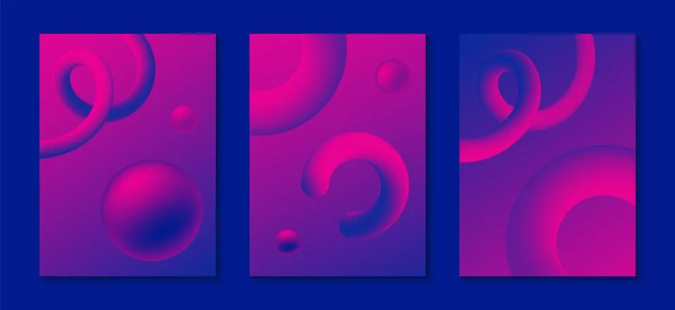 Set of bstract covers template with fluid gradient Stock Illustration