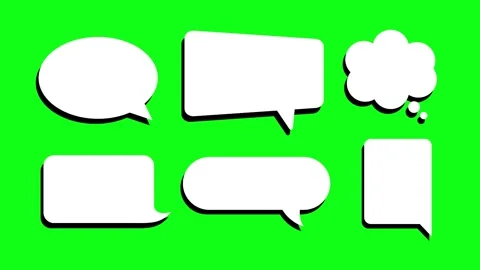 Set of bubble chat messages on green screen. collection of chat bubbles or .. Stock Footage 309524878