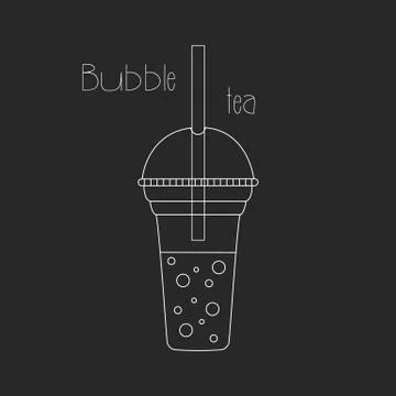 Set of bubble tea, tea cocktails isolated stock vector illustration Illustrazione stock
