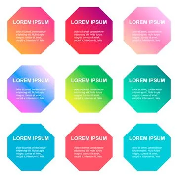 Set of Bubble title shape, banner geometric design,  modern frame vector illu Stock Illustration