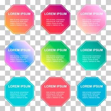 Set of Bubble title shape, banner geometric design,  modern frame vector illu Stock Illustration