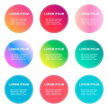 Set of Bubble title shape, banner geometric design,  modern frame vector illu Stock Illustration