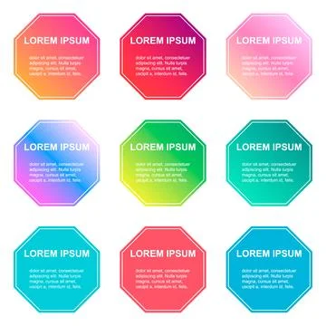 Set of Bubble title shape, banner geometric design,  modern frame vector illu Stock Illustration