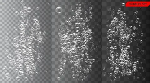 Set of bubbles under water isolated vector illustration Stock Illustration