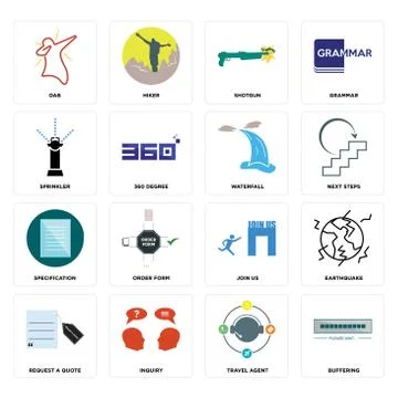 Set of buffering, travel agent, request a quote, join us, specification, wate Free Stock Illustration
