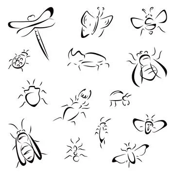 Set of bugs Stock Illustration