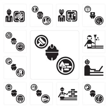 Set of Builder, Showman, Construction worker, Manager, Programmer, Painter, h 무료 스톡 일러스트