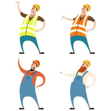 Set of builders Stock Illustration