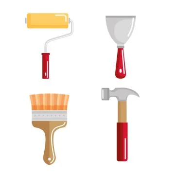 Set building construction and home repair tools Ilustración de archivo