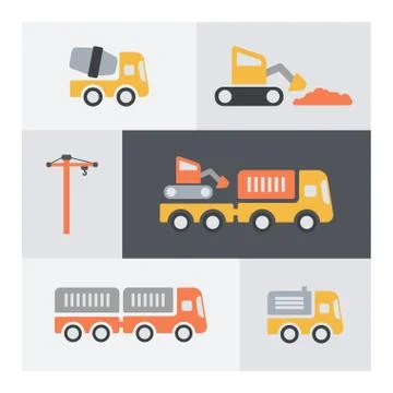 Set of building elements icons. Flat, minimal and modern design. Ilustración de archivo