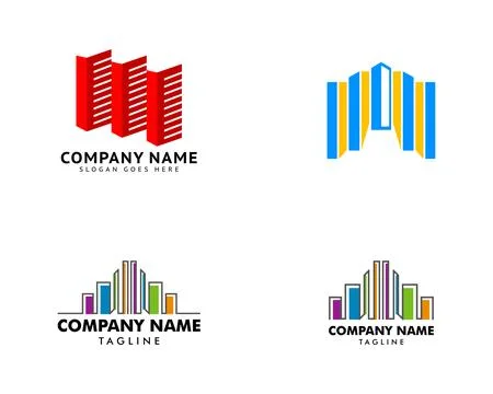 Set of Building Icon Logo Design Element Stock Illustration