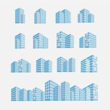 Set of building icon vector illustration Stock Illustration