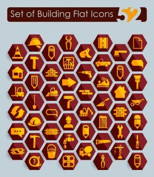 Set of building icons Stock Illustration