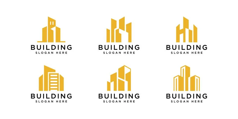 Set of building logo design template Ilustración de archivo