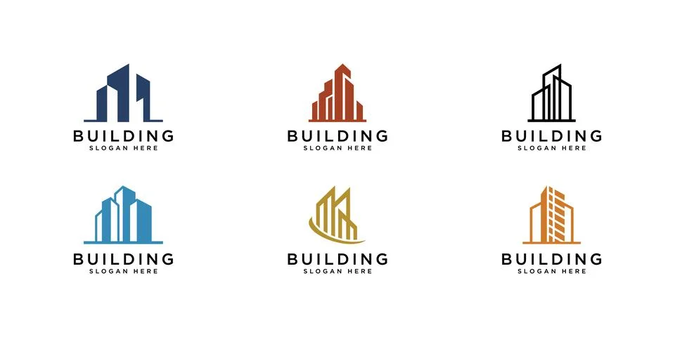 Set of Building logo design vector Ilustración de archivo