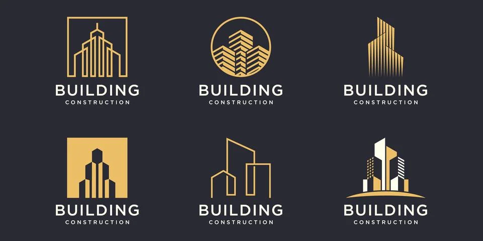Set of Building Logo Vector Design Template. city building abstract For Log.. Illustrazione stock